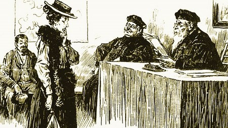 Женщина перед судом. Изображение 1903 года